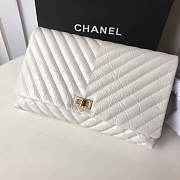 Chanel Palm print calfskin clutch White - 2