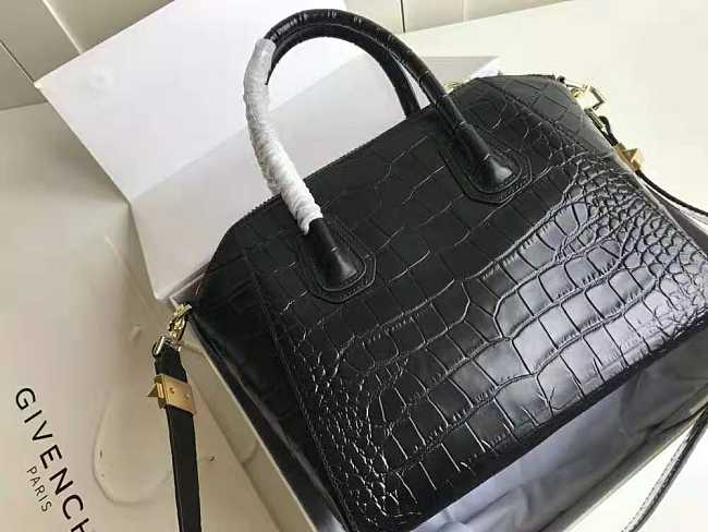 GIVENCHY SMALL ANTIGONA BAG IN CROCODILE EFFECT LEATHER - 1