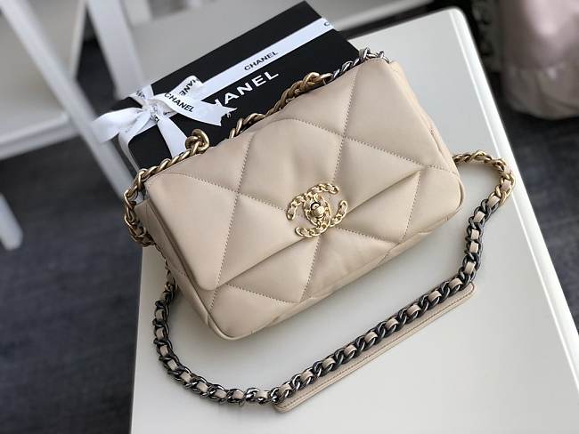 Chanel 19 Flap small Bag Beige  - 1