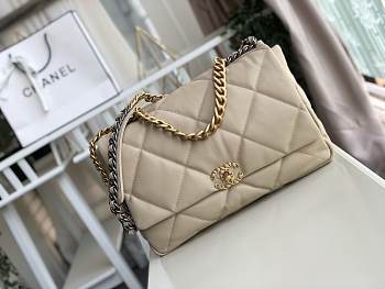 Chanel 19 Flap Large Bag Beige