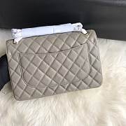 CHANEL 1112 Grey Large Size 30cm Caviar Leather Flap Bag  - 5