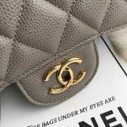 CHANEL 1112 Grey Large Size 30cm Caviar Leather Flap Bag  - 3