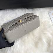 CHANEL 1112 Grey Large Size 30cm Caviar Leather Flap Bag  - 2