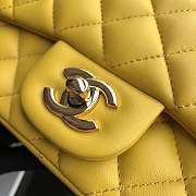 Chanel 17CM Mini Flap Yellow Bag Lambskin Leather With Gold&Silver Hardware - 6