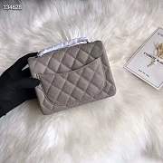 Chanel 17CM Mini Flap Grey Bag Caviar Leather With Silver Hardware - 2