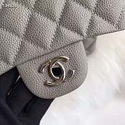 Chanel 17CM Mini Flap Grey Bag Caviar Leather With Silver Hardware - 6