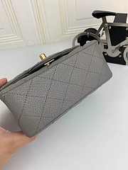 Chanel 17CM Mini Flap Grey Bag Caviar Leather With Gold Hardware - 5