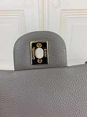 Chanel 17CM Mini Flap Grey Bag Caviar Leather With Gold Hardware - 3