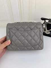 Chanel 17CM Mini Flap Grey Bag Caviar Leather With Gold Hardware - 2