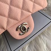 Chanel 17CM Mini Flap Pink Bag Caviar Leather With Gold&Silver Hardware - 4