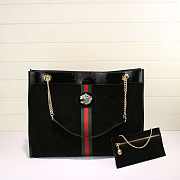 Gucci Rajah Large Suede Tote Black - 1