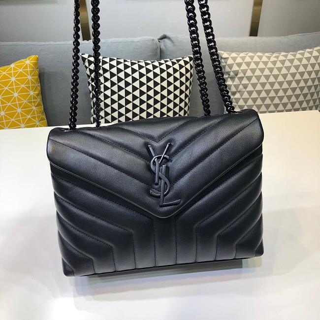 YSL MONOGRAM LOULOU SMALL SIZE ALL BLACK - 1