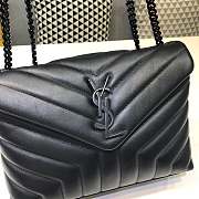 YSL MONOGRAM LOULOU SMALL SIZE ALL BLACK - 5