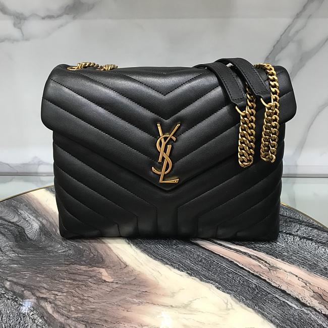 YSL MONOGRAM LOULOU MEDIUM SIZE GOLD HARDWARE - 1