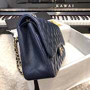 CHANEL 1112 Navy Blue Large Size 30cm Lambskin Leather Flap Bag With Gold Hardware - 6