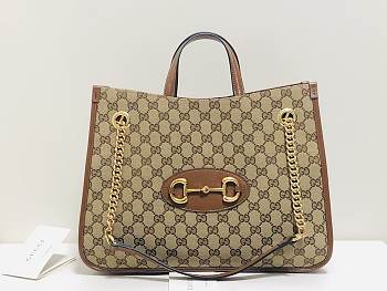 Gucci GG Supreme Tote Bag Brown