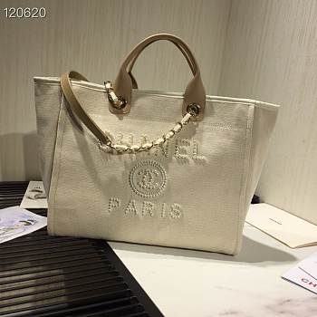 Chanel Deauville Tote Bag White