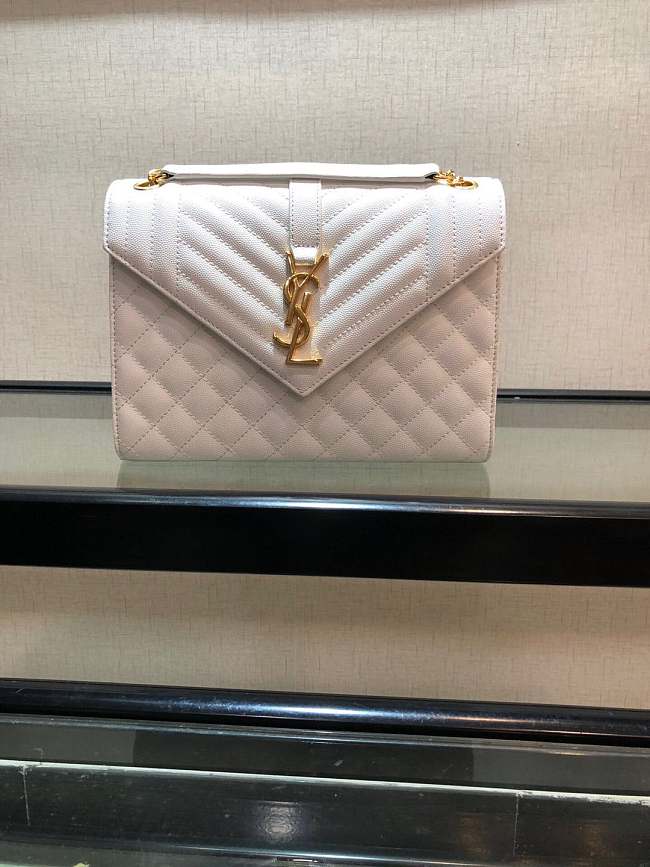 YSL ENVELOPE White MEDIUM BAG  - 1