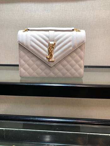 YSL ENVELOPE White MEDIUM BAG 