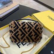 Fendi BAGUETTE MINI Brown Sheepskin Bag - 2