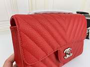 Chanel CF 20cm bag in red Caviar leather  - 2