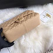 1112 Beige Large Size 30cm Caviar Leather Flap Bag - 5