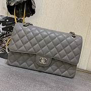 Chanel 1112 Gray medium size 2.55 caviar black gold - 6