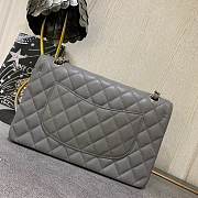 Chanel 1112 Gray medium size 2.55 caviar black gold - 2