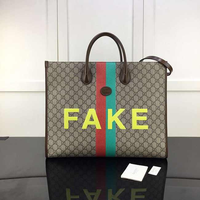 Gucci 'Fake/Not' print large tote bag - 1