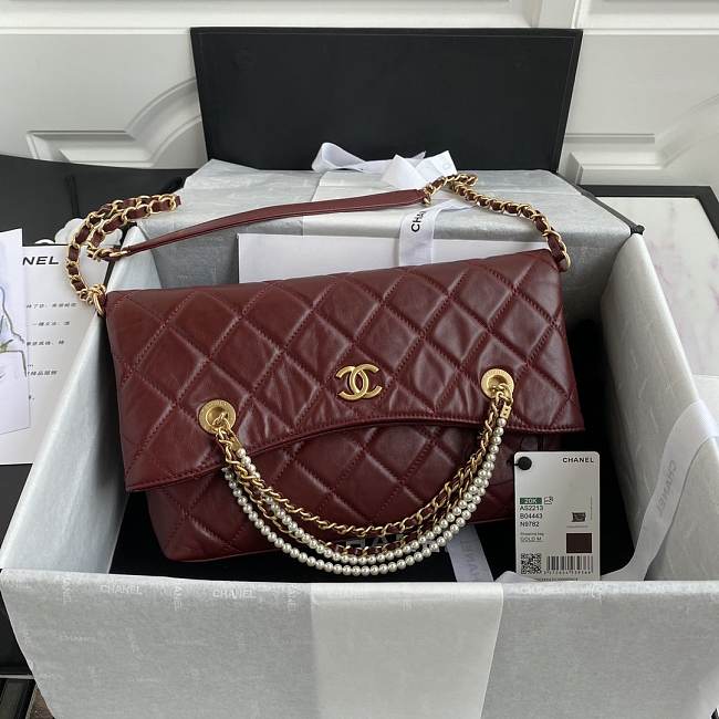 Chanel shopping bag Burgundy - 1