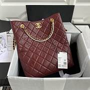 Chanel shopping bag Burgundy - 5