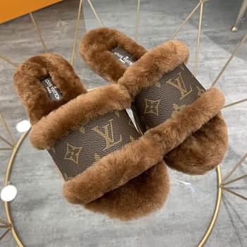 LV slippers with Fur 