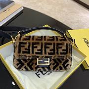 Fendi BAGUETTE Brown Sheepskin Bag - 1