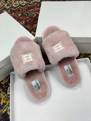Chanel slippers black&pink&white