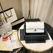 CHANEL 1112 White Medium Size 2.55 Lambskin Leather Flap Bag With Gold/Silver - 6