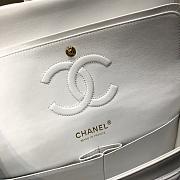 CHANEL 1112 White Medium Size 2.55 Lambskin Leather Flap Bag With Gold/Silver - 5