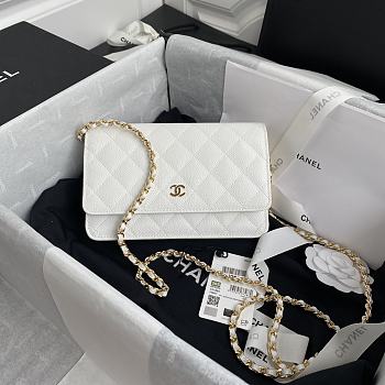 Chanel WOC Caviar Leather in White 