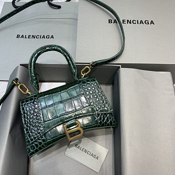 BALENCIAGA HOURGLASS XS TOP HANDLE BAG Green