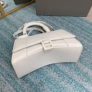 BALENCIAGA HOURGLASS XS/S TOP HANDLE BAG White - 6