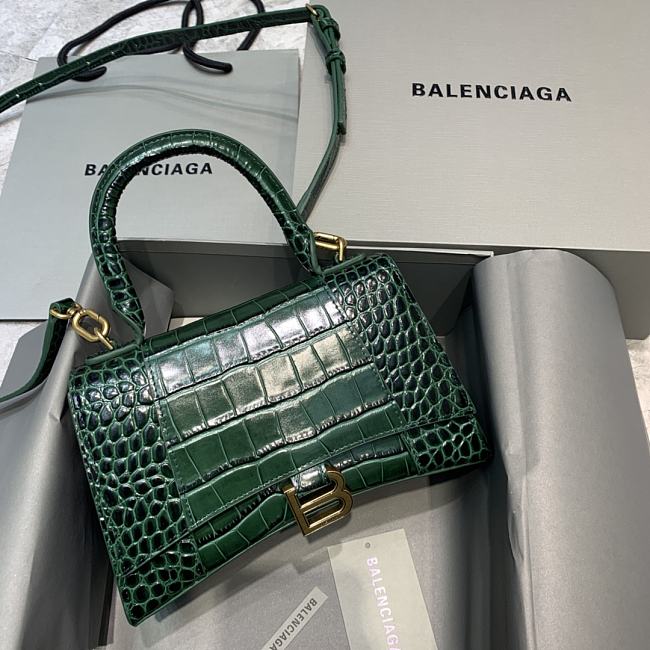 BALENCIAGA HOURGLASS SMALL TOP HANDLE BAG Green - 1