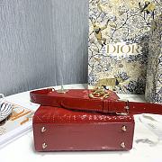 Lady Dior Patent Red leather 20cm  - 6