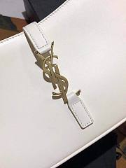 YSL LE 5 À 7 HOBO BAG IN WHITE SMOOTH LEATHER - 6