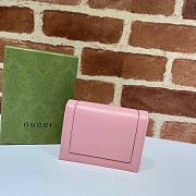 Gucci Diana card case wallet in pink leather - 4