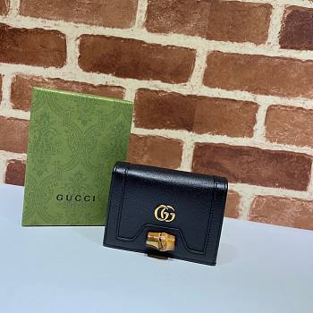 Gucci Diana card case wallet in black leather