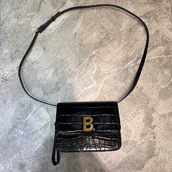 BALENCIAGA small black -golde hardware shoulder bag