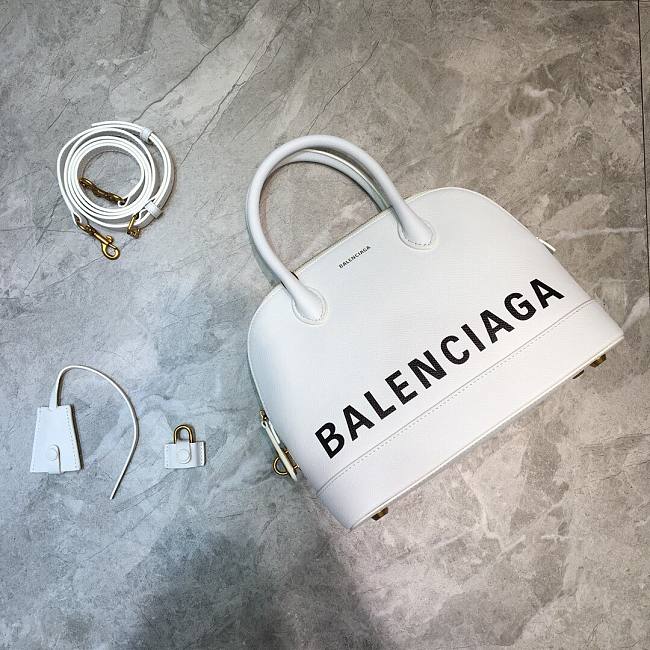 Balenciaga Ville Top Handle Mini Bag White/ Black - 1