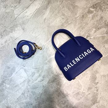 Balenciaga Ville Top Handle Mini Bag Blue/ White