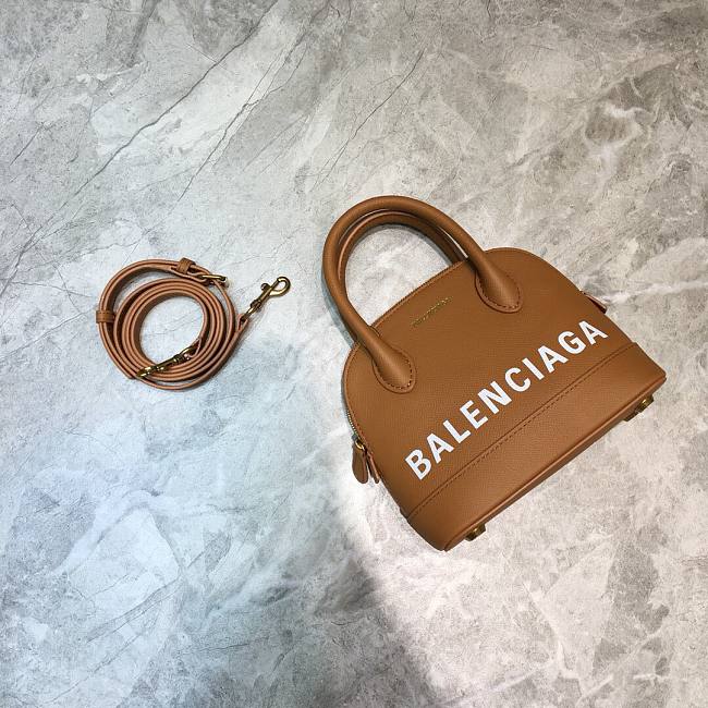 Balenciaga Ville Top Handle Mini Bag Brown/ Yellow - 1