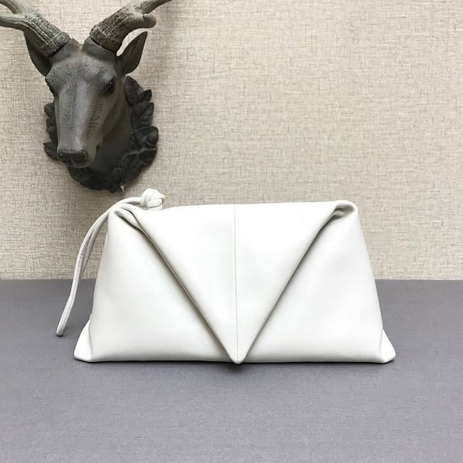 Bottega Veneta fold-over envelope clutch white - 1