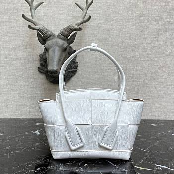 Bottega Veneta Mini intreccio leather top handle bag white